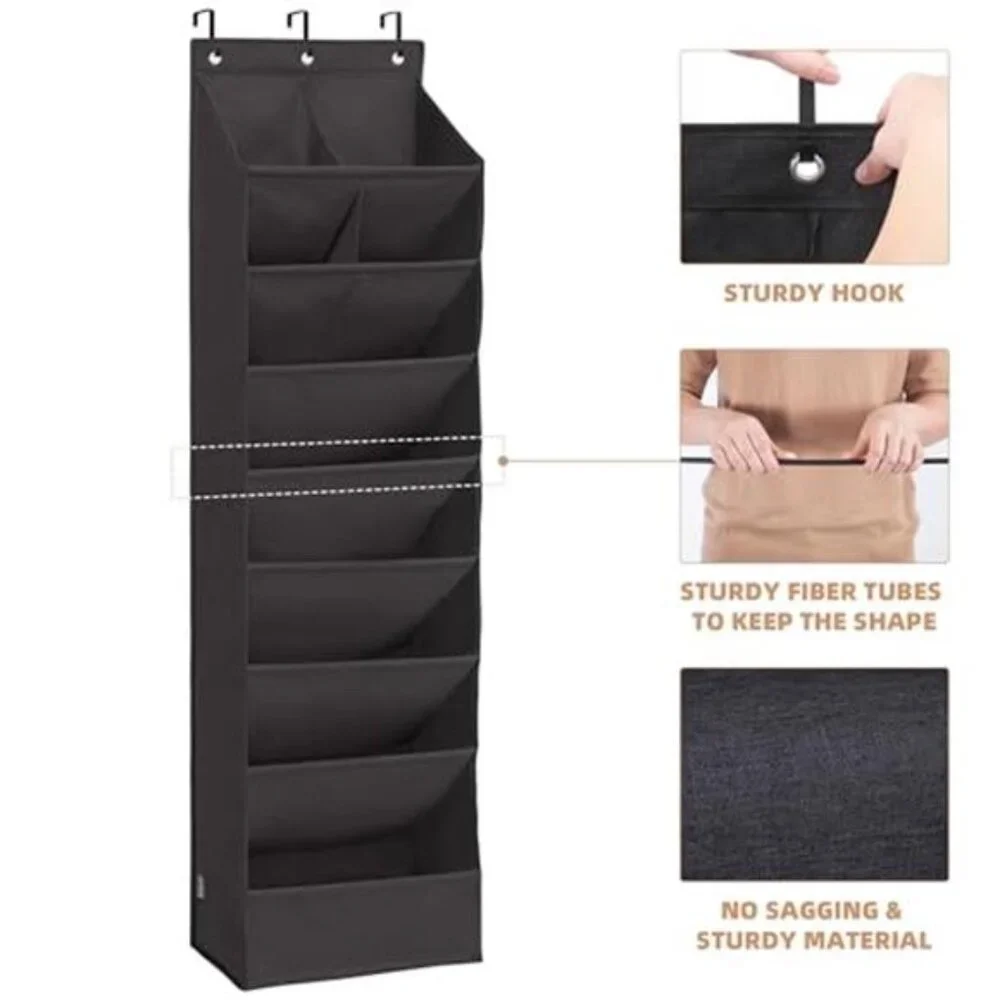 over door shoe organizer hanging closet storage rack deep pockets heavy duty